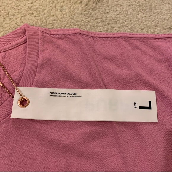 Purple Brand Bleached Pink Short Sleeve T-Shirt Size Large L Dropped Fit - Picture 6 of 10